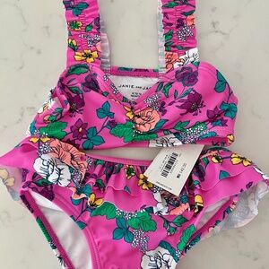 Janie and Jack Recycled Floral Ruffle 2-piece Swimsuit